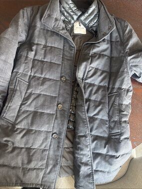 Moncler Charcoal Quilted Down Puffer Coat